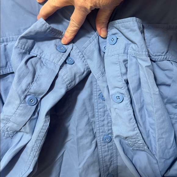 Duluth Trading Co XL Tall(see measurements) Men's Blue Vented long sleeve Shirt - Picture 7 of 13